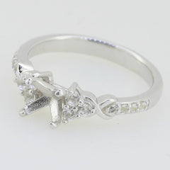 14K White Gold Semi Mount Ring Setting Cushion CU 5x5mm GTL20331R14KW Syzjewelry