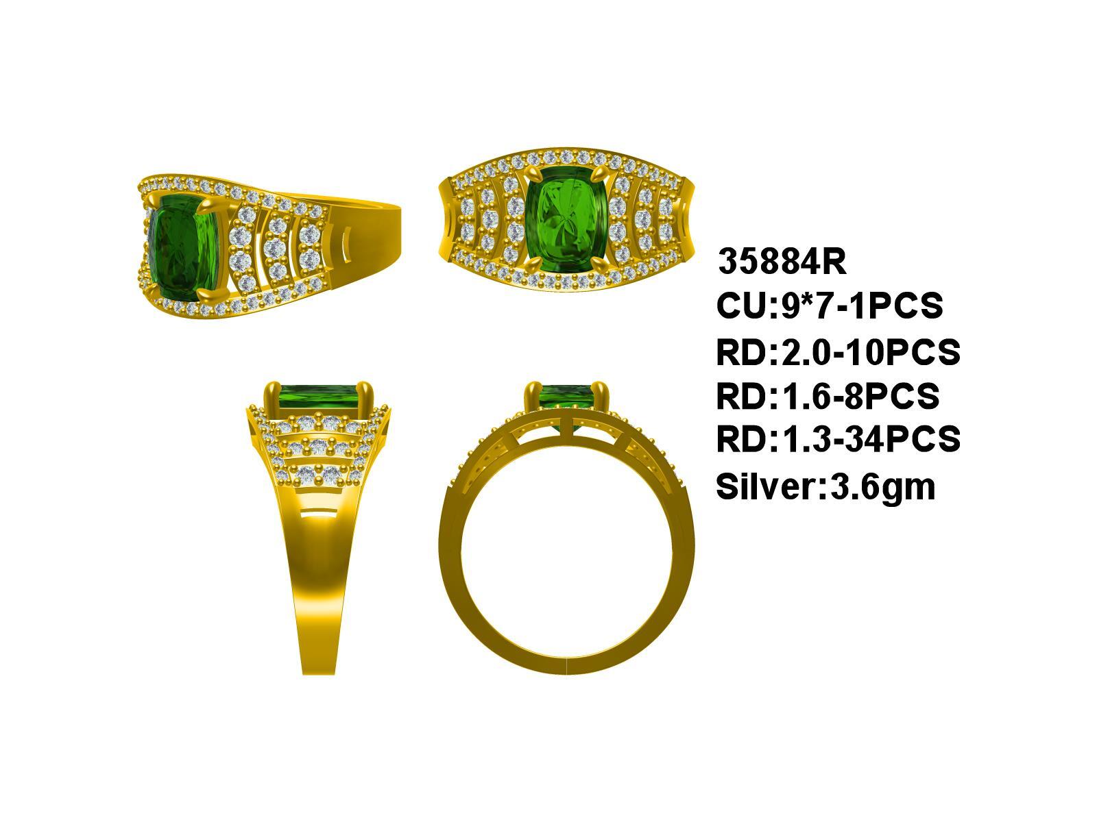 Sterling Silver Semi Mount Ring Setting Cushion CU 9x7mm Round RD 2x1.6x1.3mm Syzjewelry