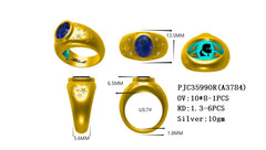 Sterling Silver Semi Mount Ring Setting Oval OV 10x8mm Round RD 1.3mm Syzjewelry