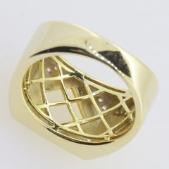 14K Yellow Gold Semi Mount Ring Setting Princess 9.5 mm Male Men's Ring Sz 10 Syzjewelry