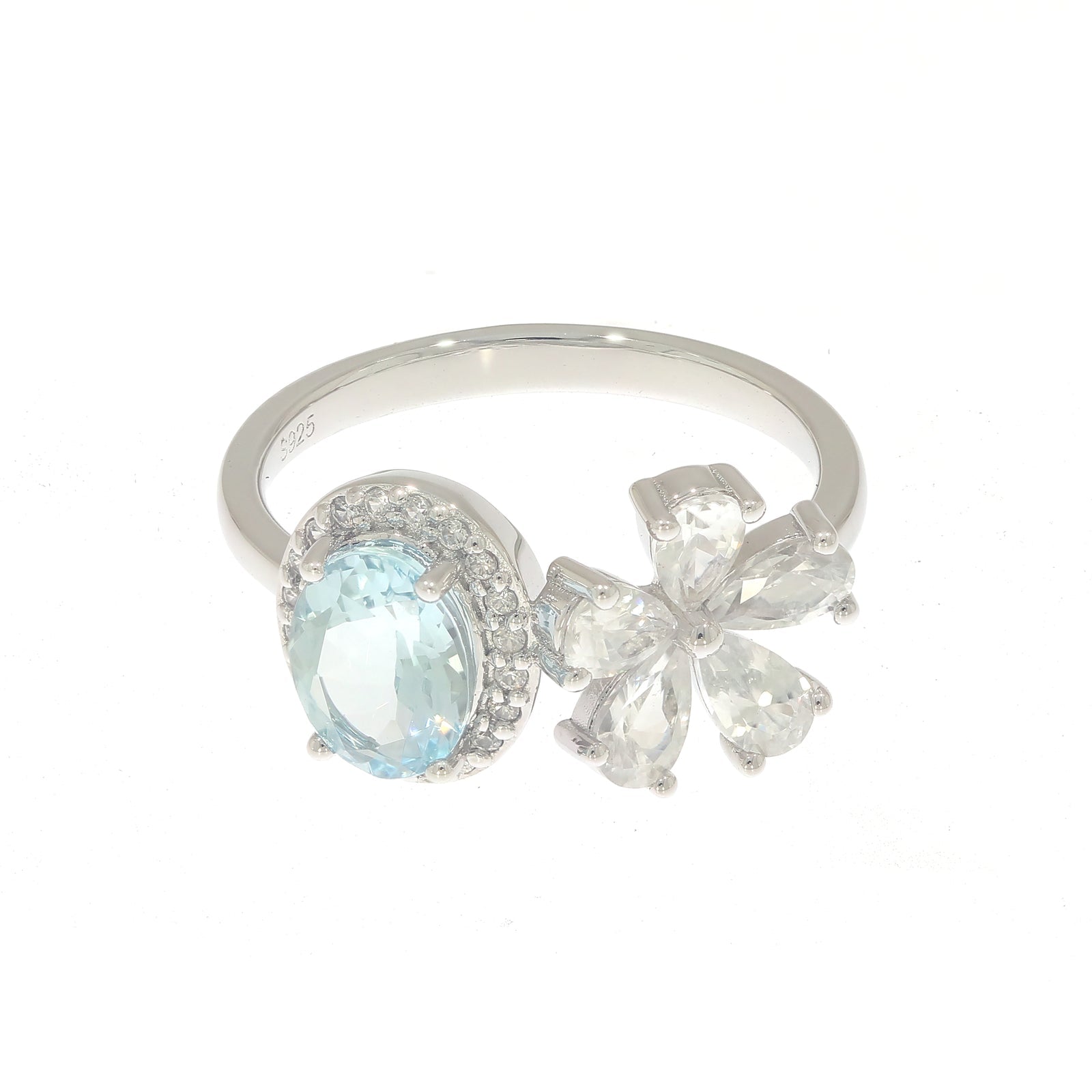 Sterling Silver Semi Mount Ring Setting Oval OV 8x6mm Pear PE 5x3mm Syzjewelry