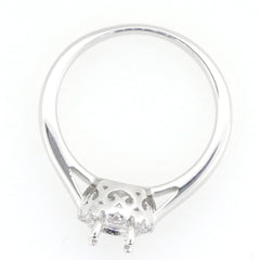 14K White Gold Semi Mount Ring Setting Round RD 6x6mm Syzjewelry