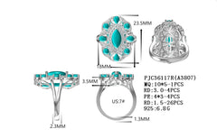 Sterling Silver Semi Mount Ring Setting Marquise MQ 10x5mm Pear PE 4x3mm Syzjewelry