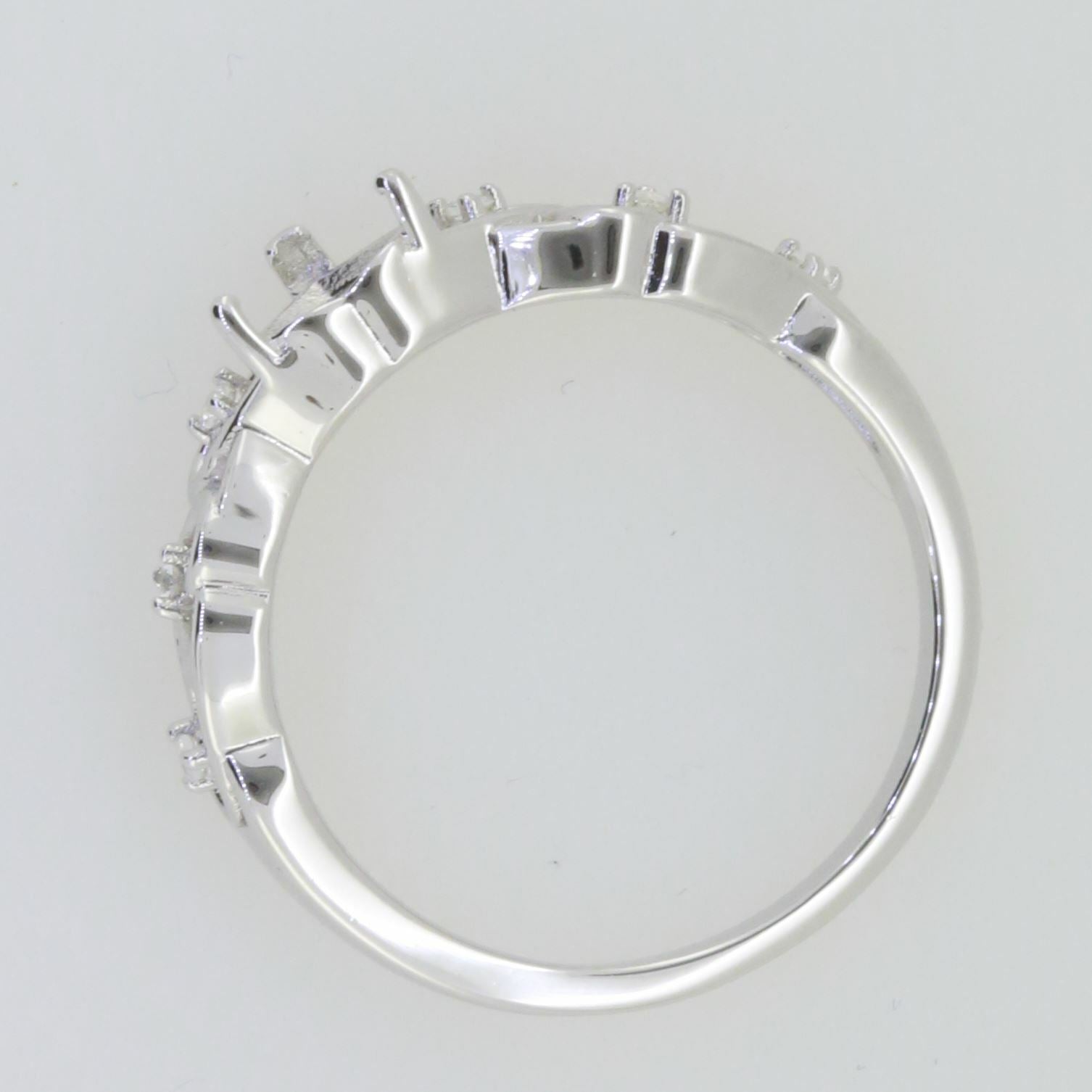 14K White Gold Semi Mount Ring Setting Heart HT 5.5X5.5mm Syzjewelry