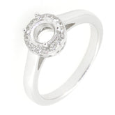 14K White Gold Semi Mount Ring Setting Round RD 6x6mm Syzjewelry