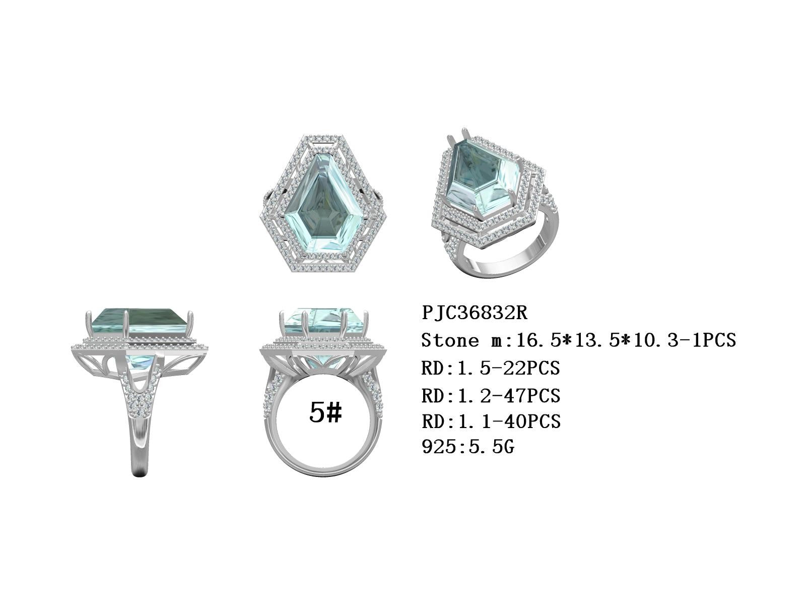 Sterling Silver Semi Mount Ring Setting 16.5x13.5x10.3mm Syzjewelry