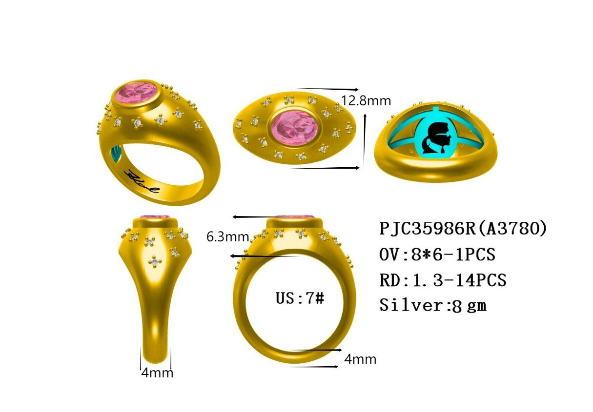 Sterling Silver Semi Mount Ring Setting OVAL OV 9x7mm Round RD 1.3x1.3mm Syzjewelry