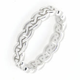 14K White Gold 4 mm Celtic Knot Band Ring Syzjewelry