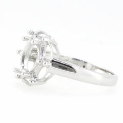 14K White Gold Semi Mount Ring Setting Oval OV 8X6mm PJC1772R-1 Syzjewelry