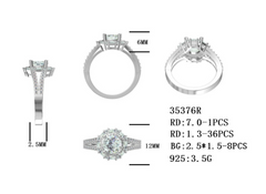 Sterling Silver Semi Mount Ring Setting Round RD 7x7mm 1x1mm baguette BG 2x2mm Halo Split Shank Syzjewelry