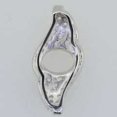 14K White Gold Semi Mount Pendant Setting Oval OV 8X6mm Syzjewelry