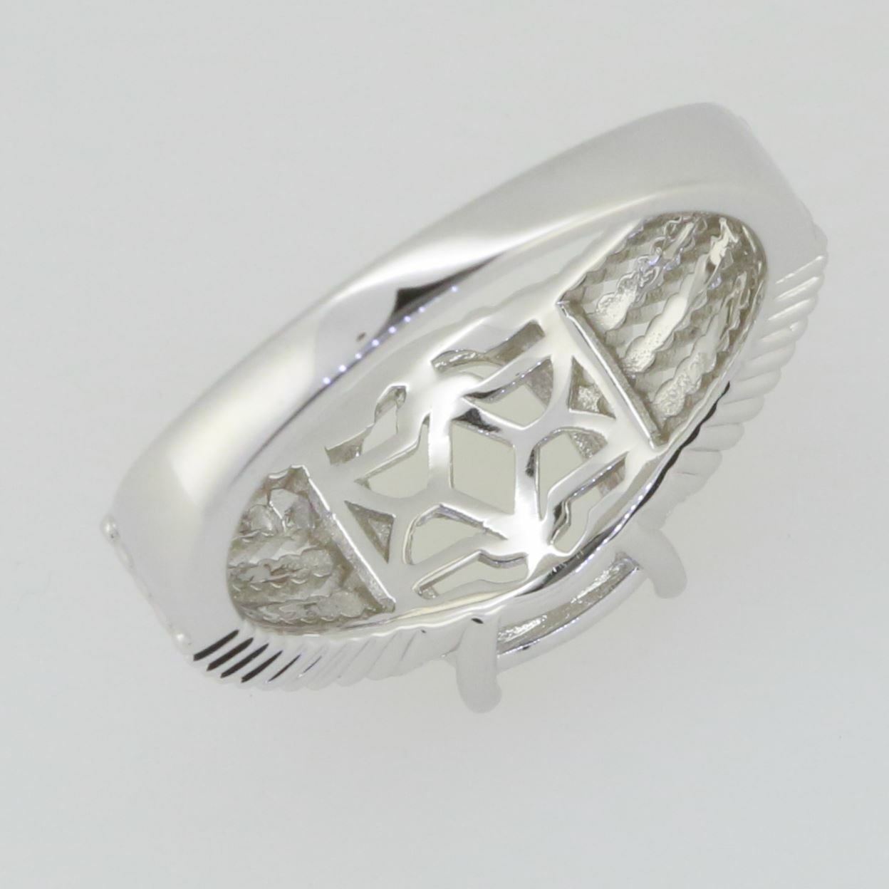 14K White Gold Semi Mount Ring Setting Cab Cushion CU 10X8mm Syzjewelry