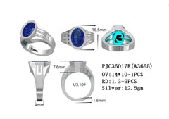 Sterling Silver Semi Mount Ring Setting Oval OV 14x10mm Round RD 1.3mm Syzjewelry