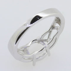 14K White Gold Semi Mount Ring Setting Round RD 8x8mm Celtic Knot Syzjewelry