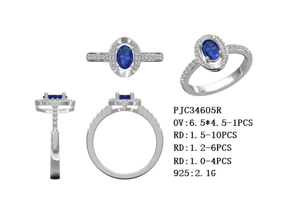 Sterling Silver Semi Mount Ring Setting Oval OV 6.5x4.5mm White Topaz Syzjewelry