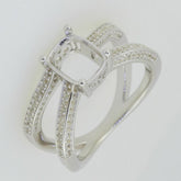 14K White Gold Semi Mount Ring Setting Cushion CU 9x7mm GTL20276R14K Syzjewelry