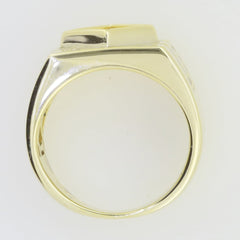 14K Yellow Gold Semi Mount Ring Setting Princess 9.5 mm Male Men's Ring Sz 10 Syzjewelry