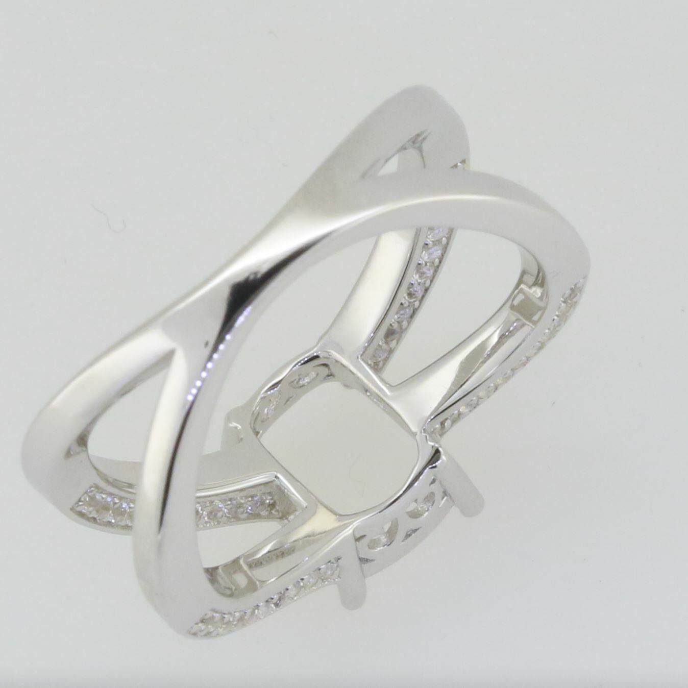 14K White Gold Semi Mount Ring Setting Cushion CU 9x7mm GTL20276R14K Syzjewelry