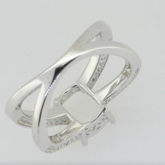 14K White Gold Semi Mount Ring Setting Cushion CU 9x7mm GTL20276R14K Syzjewelry