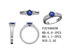 Sterling Silver Semi Mount Ring Setting Round 6mm White Topaz Syzjewelry