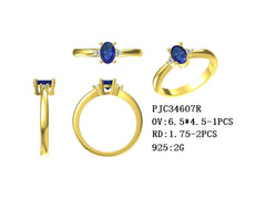 Sterling Silver Semi Mount Ring Setting Oval OV 6.5mmx4.5mm Round RD 1.75mm Syzjewelry