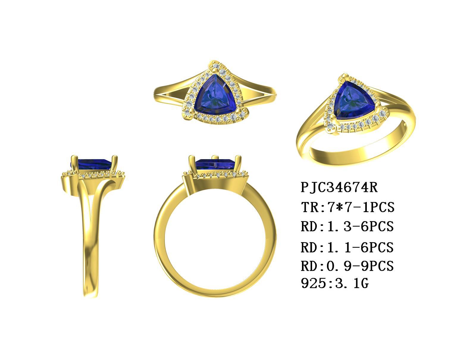 Sterling Silver Semi Mount Ring Setting Trillion TR 7x7mm Syzjewelry