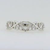 14K White Gold Semi Mount Ring Setting Heart HT 5.5X5.5mm Syzjewelry