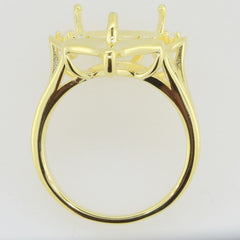 14K Yellow Gold & Diamond Semi Mount Ring Setting Pear PE 16x11mm Syzjewelry