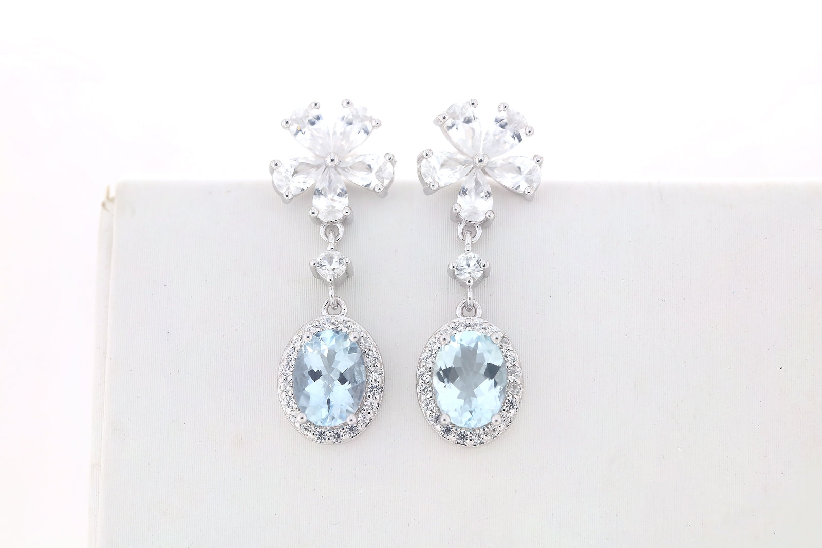 Sterling Silver Semi Mount Earrings Setting Oval OV 8x6mm Pear PE 5x3mm Syzjewelry