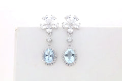 Sterling Silver Semi Mount Earrings Setting Oval OV 8x6mm Pear PE 5x3mm Syzjewelry