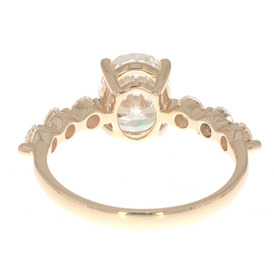 Sterling Silver Semi Mount Ring Setting Oval OV 9x7mm Round RD 3x3mm Syzjewelry