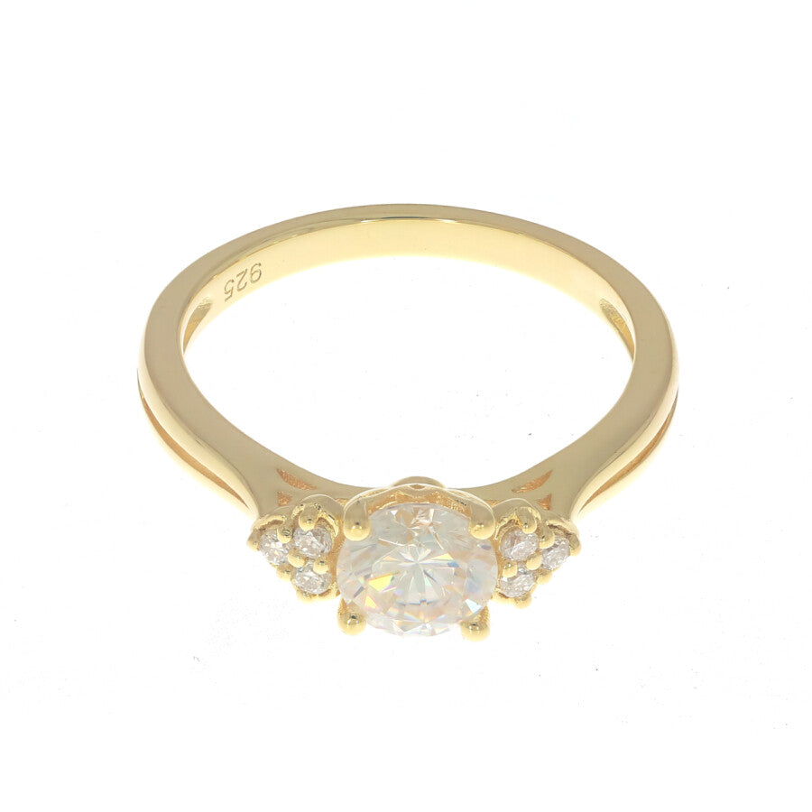 Sterling Silver Semi Mount Ring Setting Round RD 6x6mm Round RD 1.5x1.5mm 1 stone and 3 little stones each side Syzjewelry