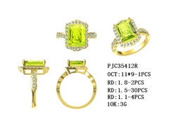 Sterling Silver Semi Mount Ring Setting OCT Emerald 11x9mm Round RD 1x1mm Syzjewelry