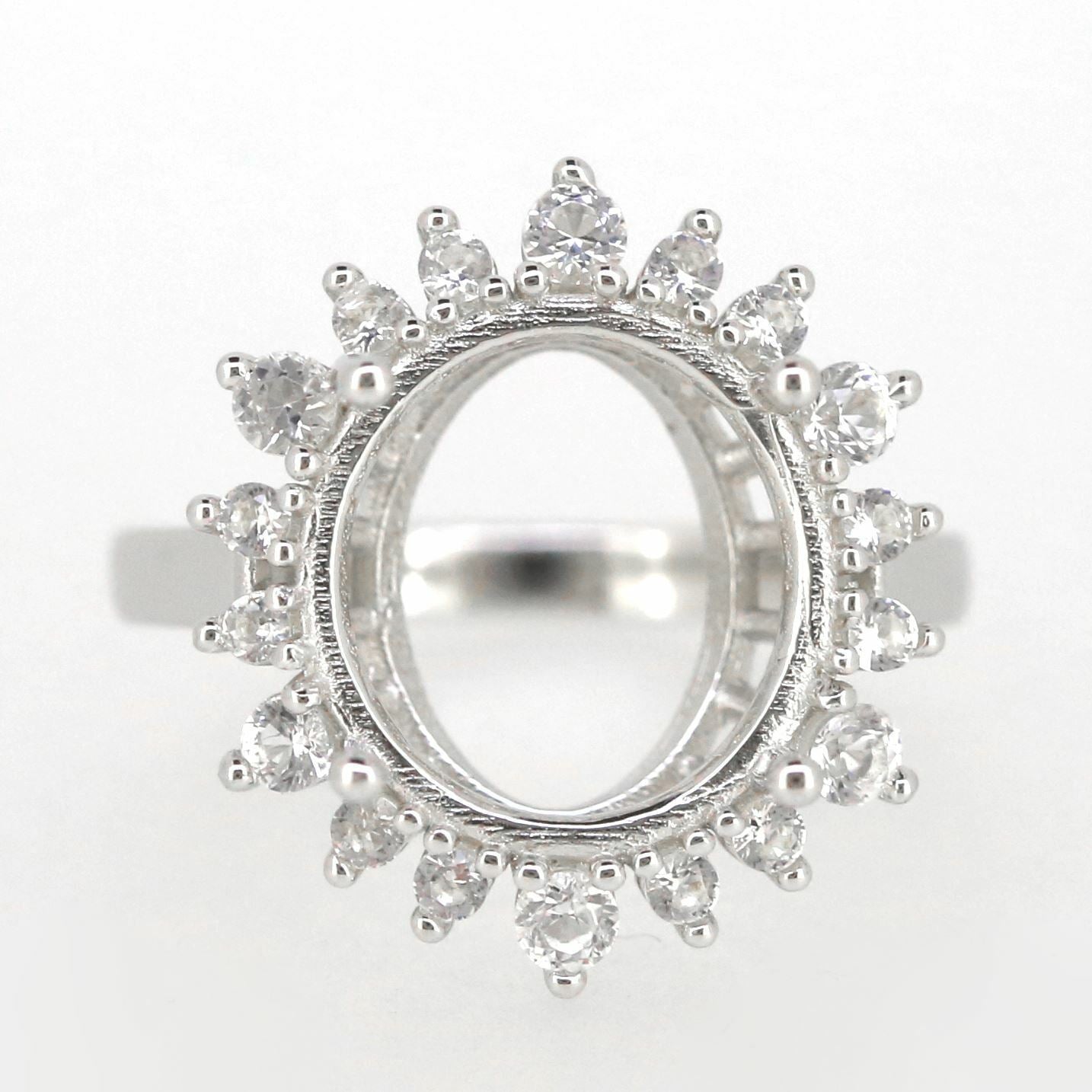 14K Yellow Gold Semi Mount Ring Setting Oval OV 15.34x11.81x8mm Size 8 Syzjewelry