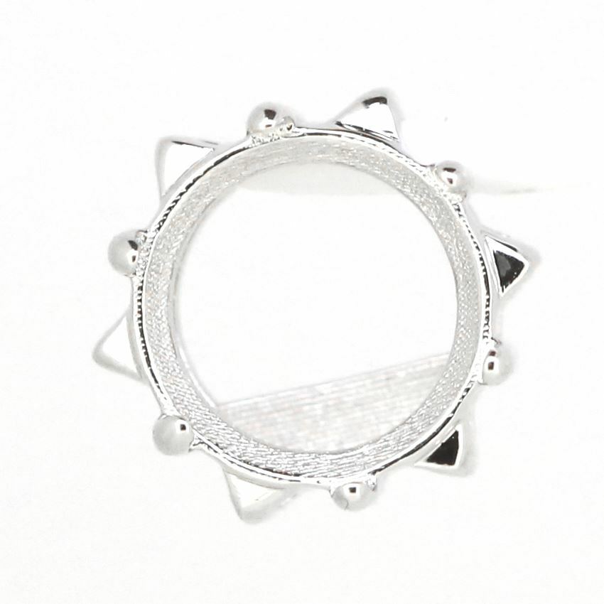 14K White Gold Semi Mount Pendant Setting Round RD 10x10mm Syzjewelry