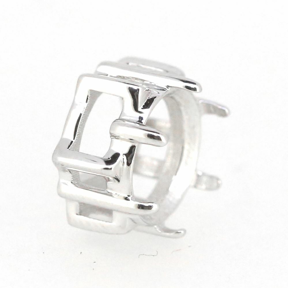 14K White Gold Semi Mount Pendant Setting Round RD 10x10mm Syzjewelry