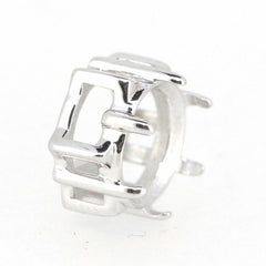 14K White Gold Semi Mount Pendant Setting Round RD 10x10mm Syzjewelry