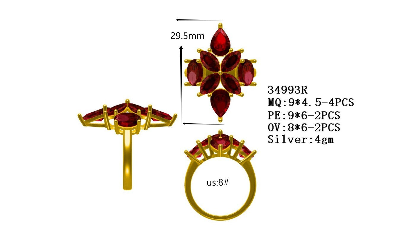 Sterling Silver Semi Mount Ring Setting Marquise MQ 9x4 Pear PE 9x6mm Oval OV 8x6mm Syzjewelry