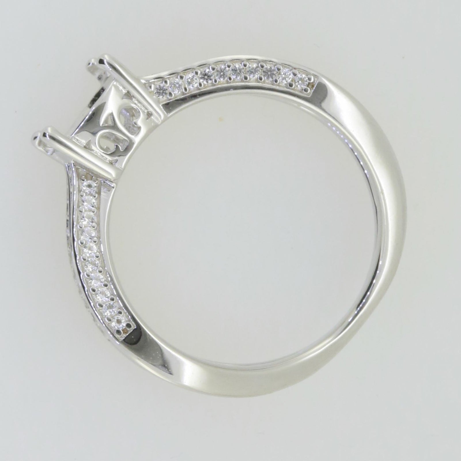 14K White Gold Semi Mount Ring Setting Cushion CU 9x7mm GTL20276R14K Syzjewelry