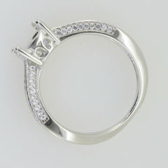 14K White Gold Semi Mount Ring Setting Cushion CU 9x7mm GTL20276R14K Syzjewelry