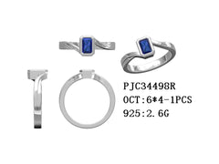 Sterling Silver Semi Mount Ring Setting OCT Emerald 6x4mm Twist Shank Syzjewelry