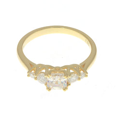 Sterling Silver Semi Mount Ring Setting Emerald OCT 5x5mm Round RD 3x3mm 5 Stone Design Syzjewelry