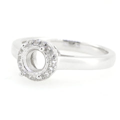14K White Gold Semi Mount Ring Setting Round RD 6x6mm Syzjewelry