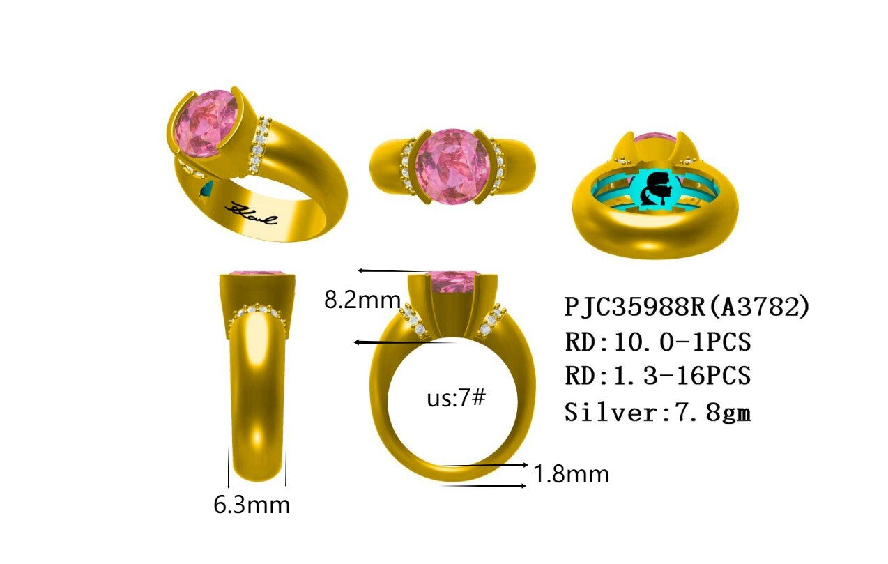 Sterling Silver Semi Mount Ring Setting Round RD 10x10mm 1.3mm Syzjewelry
