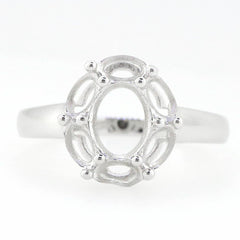 14K White Gold Semi Mount Ring Setting Oval OV 8X6mm PJC1772R-1 Syzjewelry