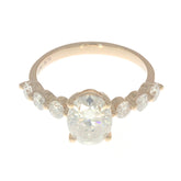 Sterling Silver Semi Mount Ring Setting Oval OV 9x7mm Round RD 3x3mm Syzjewelry