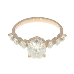 Sterling Silver Semi Mount Ring Setting Oval OV 9x7mm Round RD 3x3mm Syzjewelry