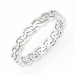 14K White Gold 4 mm Celtic Knot Band Ring Syzjewelry