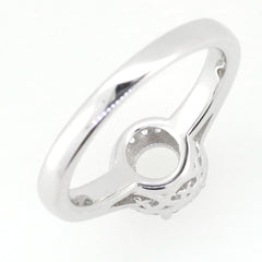 14K White Gold Semi Mount Ring Setting Round RD 6x6mm Syzjewelry