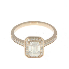 Sterling Silver Semi Mount Ring Setting Emerald OCT 7x5mm Halo Syzjewelry